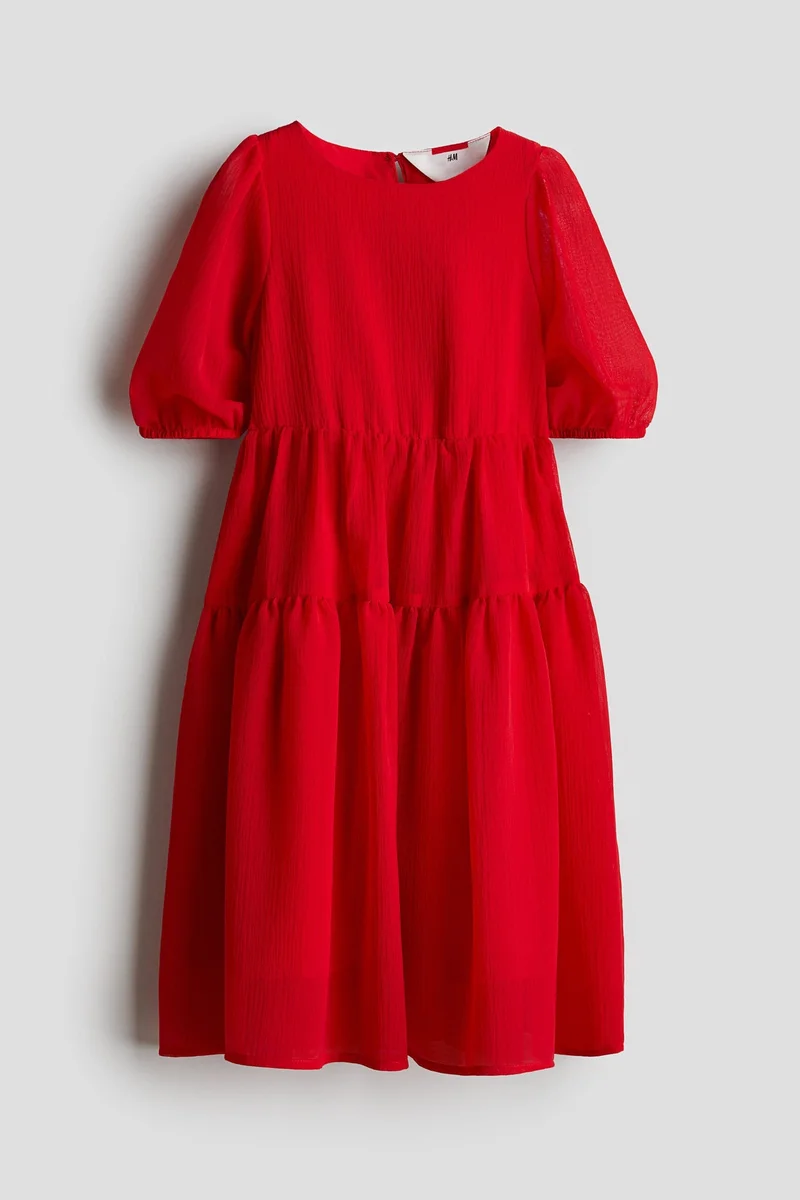 H&M Tiered Chiffon Dress